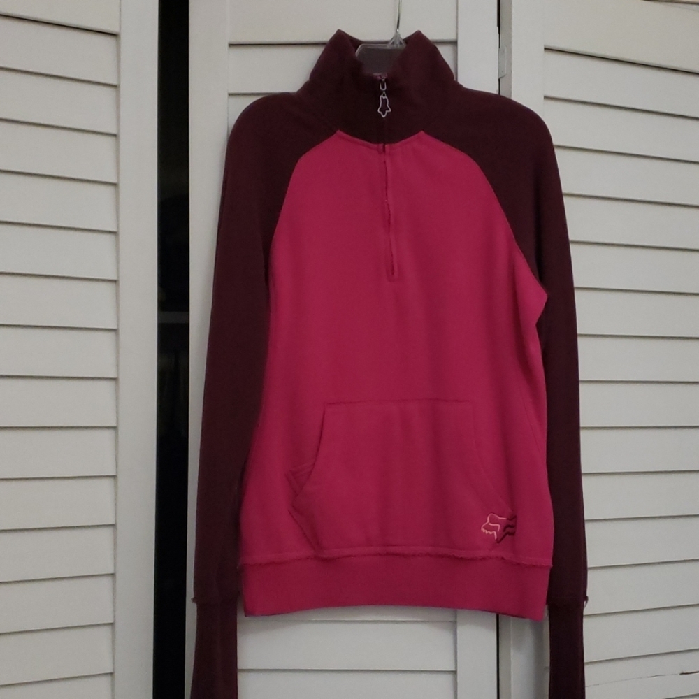 Fox Riders pink/burgundy pullover sweater